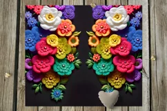 3 D Flowers | 14 Summer Skinny tumbler Sublimation designs Product Image 3