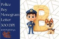 Police Officer Boy Letter B Clipart | Cop Alphabet PNG Product Image 1