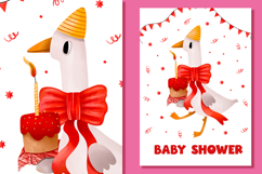 Silly Goose Baby Shower Cards, Hand Drawn Cute Goose Product Image 3