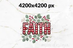 Faith Embroidery PNG, Floral Christian Sublimation Product Image 2