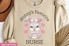 Bunnys Favorite Nurse PNG, Retro Nurse Easter Sublimation P Product Image 3