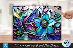 Stained Glass Floral Cutting Board Sublimation Design Product Image 1