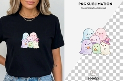 Cute Pastel Ghosts PNG, Kawaii Halloween Ghost Clipart Product Image 3