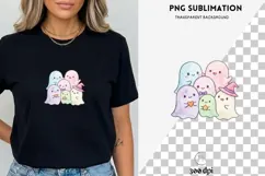 Cute Pastel Ghosts PNG, Kawaii Halloween Ghost Clipart Product Image 3