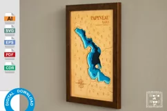 Papineau Lake PDF, AI, SVG - Wood Multilayer Laser Cut Desig Product Image 4