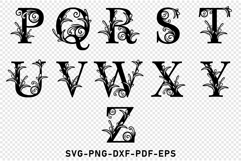 Monogram Flourish Alphabet Letters SVG, Font SVG Cut Files Product Image 3