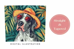 Summer Dog Tumbler Wrap, Summer Great Dane Tumbler Design Product Image 3