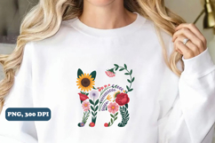 Wildflower Cat Png sublimation design Product Image 3