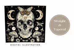 Mystical Tumbler Wrap Design, Skull Tumbler Sublimation PNG Product Image 3