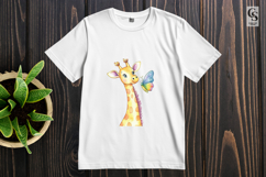 Cute Giraffe Butterfly Clipart Sublimation PNG Product Image 3