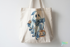 Retro Halloween Blue Denim Ghost Sublimation Clipart Product Image 4