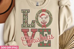 Love Christmas PNG,Highland Cow Sublimation PNG Product Image 3