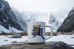 Cute Vector cartoon Alaska sticker with moose Product Image 3