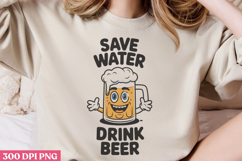 Save water, drink beer PNG, Funny Beer Quotes Sublimation PN Product Image 3