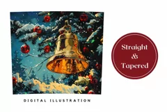 Christmas Bells Tumbler Wrap, Christmas Bell Sublimation PNG Product Image 3