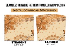 Seamless Flowers Pattern Tumbler Warp Design Product Image 3