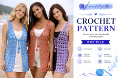 Vintage Lace Crochet Vest Pattern PDF Product Image 3