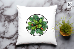 Green Pine Branch With Berries Clipart Sublimation PNG Product Image 3