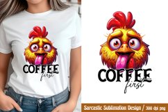 Funny Sarcastic Sublimation, Coffee first PNG Product Image 1