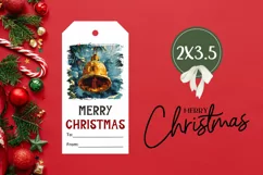 Cozy Winter Gift Tag PNG, Christmas Bell Gift Tag Designs Product Image 3