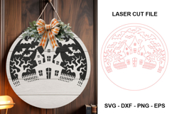 Haunted House Halloween Laser Cut Sign SVG Product Image 3