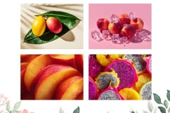 Peach Cutting Board, Mango Cutting Board, Dragon Fruit PNG Product Image 3