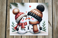 Cute Christmas snowman | Skinny tumbler sublimation design Product Image 3