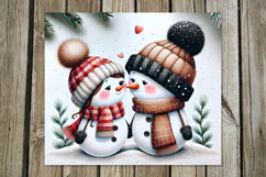 Cute Christmas snowman | Skinny tumbler sublimation design Product Image 3