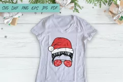 Christmas Messy Bun SVG, Mom Life SVG, Mom Life Santa Hat Product Image 3