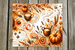 Golden Autumn, Fall | 4 Skinny Tumbler Sublimation designs Product Image 3