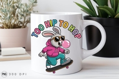 Cool Bunny Skateboard Bubblegum Too Hip Illustration PNG Product Image 2