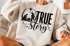 Grace Was Born Nativity Christmas PNG, Christian Nativity Gr Product Image 3