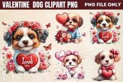 Valentine Dog Clipart PNG Product Image 1