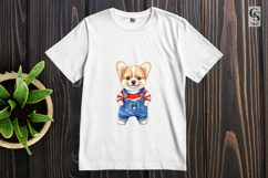 Patriotic Puppy Overalls Clipart Sublimation PNG Product Image 3