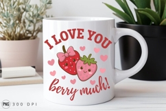 Cute Strawberry Couple I Love You Vector Sublimation PNG Product Image 2