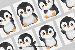 15 Bundle Watercolor Chibi Penguin Cute Kids Cold Baby White Product Image 3