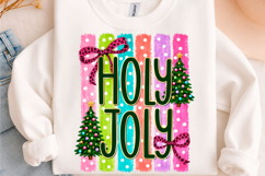 Preppy Holly Jolly Christmas Bow PNG Product Image 1