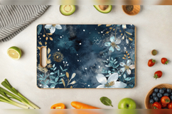 Winter Glitter Flowers Cutting Boards sublimation Design Product Image 3
