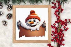 Christmas Snowman Peeking Clipart PNG Product Image 3