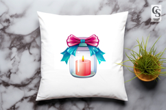 Decorative ribbon candle jar Clipart Sublimation PNG Product Image 3