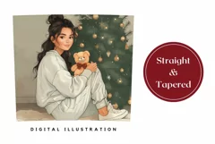 Black Hair Girl Tumbler Wrap, Christmas Tree Tumbler Design Product Image 3