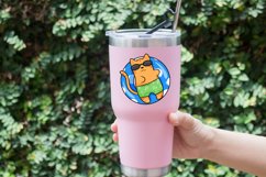 Swimming Floater Cat Sublimation Design , Summer Cat PNG Product Image 3