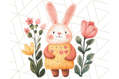 Pastel Watercolor Spring Clipart, Cheerful Floral Png Design Product Image 3