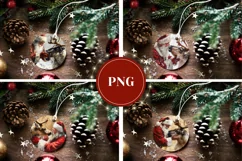 Santa Claus Round Ornaments, Christmas Deer Ornament Designs Product Image 3