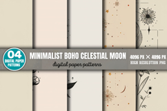 Minimalist Boho Celestial Moon Background Paper PNG Product Image 4