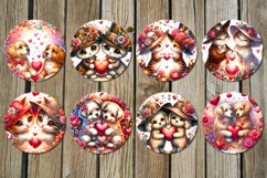 Valentine cat &amp; dog | car coaster &amp; key chain design Product Image 3