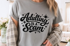 Adulting Is A Scam Svg Png, Funny Sarcastic Svg, Humor Svg. Product Image 4