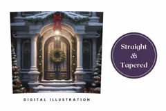 Christmas Door Tumbler Wrap, Christmas Wreath Sublimation Product Image 3