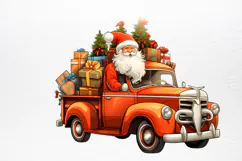 Christmas Truck Sublimation Clipart PNG Product Image 3