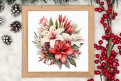 Christmas Flowers Watercolor Clipart, Christmas PNG Product Image 3